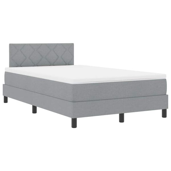 vidaXL Cama Box com colch&atilde;o Cinzento-claro 120 x 190 cm tecido