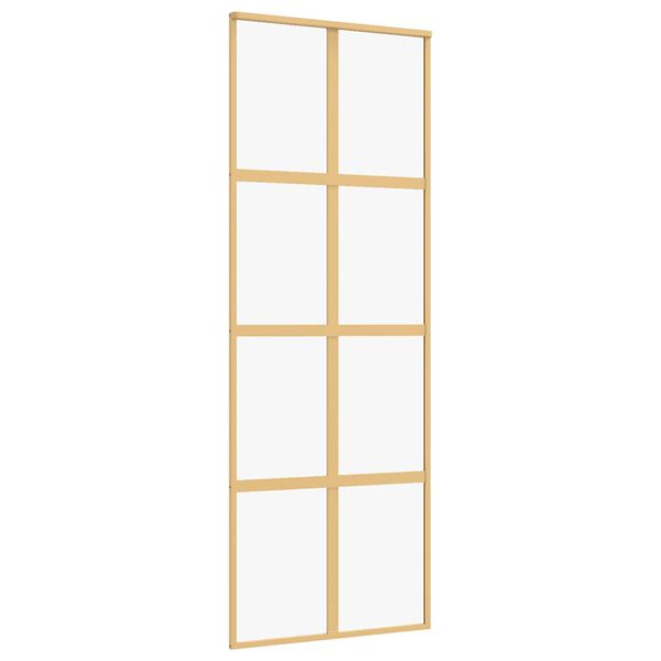 vidaXL Porta deslizante 76x205 cm vidro ESG/alumínio dourado