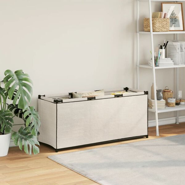 vidaXL Caixa de arrumação 105x34,5x45 cm tecido cor creme