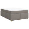 vidaXL Cama com molas/colch&atilde;o 140x190 cm tecido castanho-acinzentado