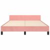 vidaXL Estrutura de cama c/ cabeceira 140x190 cm veludo rosa