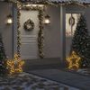 vidaXL Decora&ccedil;&atilde;o estrela de Natal c/ luz e estacas 80 luzes LED 60 cm
