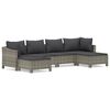 vidaXL 6 pcs conjunto lounge de jardim c/ almofad&otilde;es vime PE cinzento