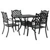 vidaXL Conjunto de Mesa de Jardim 5 pcs Preto Alum&iacute;nio Fundido