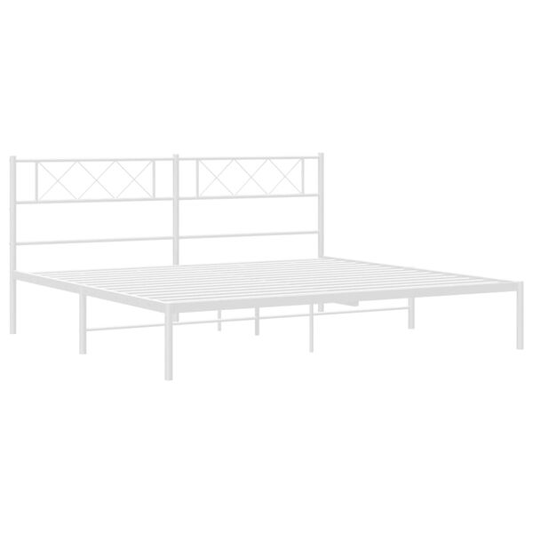 vidaXL Estrutura de cama com cabeceira 200x200 cm metal branco