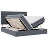 vidaXL Cama com fitas LED Cinza Escuro 180 x 200 cm Veludo