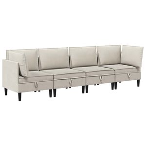 vidaXL Conjunto de M&oacute;veis para Sala de Estar 4 unid. Avel&atilde; Tecido