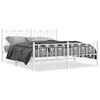 vidaXL Estrutura de cama com cabeceira e p&eacute;s 180x200 cm metal branco