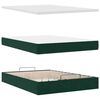 vidaXL Estrutura cama otomana colch&otilde;es 140x190 cm veludo verde escuro