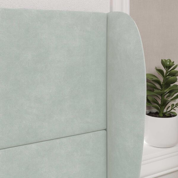 vidaXL Orelha de Cabeceira Cinzento-claro 80 x 23 x 6 cm Veludo