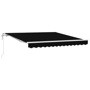 vidaXL Toldo retr&aacute;til Preto 350 x 250 cm Tecido e Alum&iacute;nio
