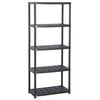 vidaXL Unidade com 5 prateleiras 71x38x170 cm pl&aacute;stico preto