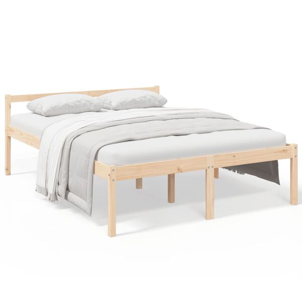 vidaXL Cama para idosos king size 150x200 cm pinho maci&ccedil;o