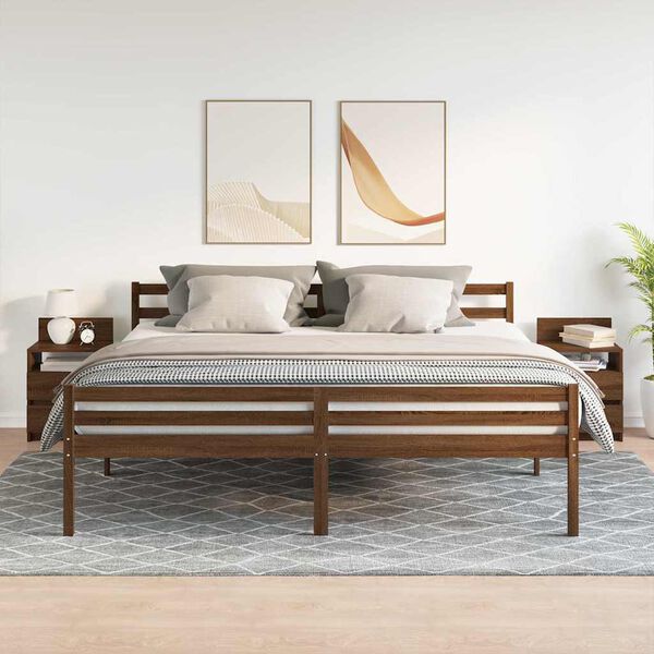 vidaXL Mesas cabeceira 2pcs c/ 2gavetas 40x33x60cm carvalho castanho