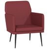 vidaXL Cadeira c/ apoio bra&ccedil;os 61x78x80 cm couro artif. vermelho tinto