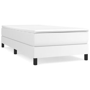 vidaXL Estrutura de cama com molas 80x200 cm couro artificial branco