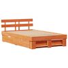 vidaXL Estrutura da Cama com cabeceira Marrom Cera 140 x 190 cm