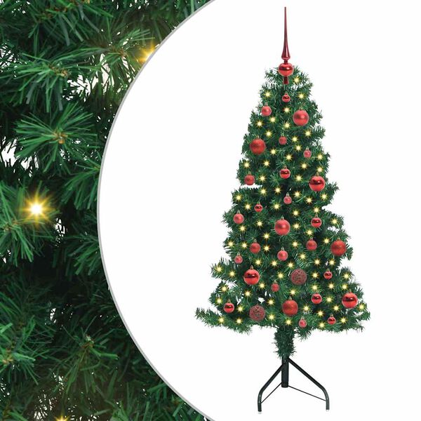 vidaXL &Aacute;rvore de Natal artificial de canto Verde 150 cm PVC e Metal