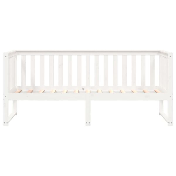 vidaXL Sof&aacute;-cama sem colch&atilde;o 90x200 cm madeira de pinho maci&ccedil;a branco