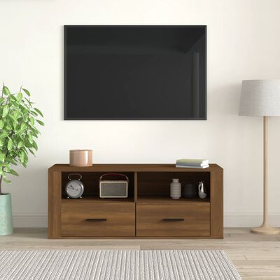 vidaXL Móvel TV 100x35x40 cm madeira processada cor carvalho castanho