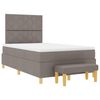 vidaXL Cama Box com colch&atilde;o Cinzento-acastanhado 120 x 190 cm tecido
