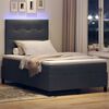 vidaXL Cama Box Spring LED Cinza Escuro 120 x 200 cm tecido