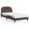 vidaXL Estrutura de cama Viana sem colch&atilde;o 100x200cm couro artificial castanho