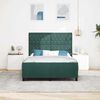 vidaXL Cama Box com cabeceira Verde Escuro 140 x 200 cm Veludo