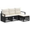 vidaXL Conjunto de Sof&aacute; de Jardim 4 unid. Preto vime PE