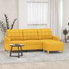 vidaXL Sof&aacute; de 3 lugares com apoio de p&eacute;s 180 cm tecido amarelo-claro
