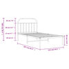 vidaXL Estrutura de cama com cabeceira 107x203 cm metal preto