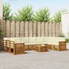 vidaXL Conjunto de Sof&aacute; Sectional com almofada 11 pcs Natural e Creme