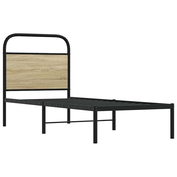 vidaXL Cabeceira de cama 75 cm derivados madeira/a&ccedil;o carvalho sonoma