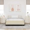 vidaXL Cama Box com colch&atilde;o Creme 140 x 200 cm tecido