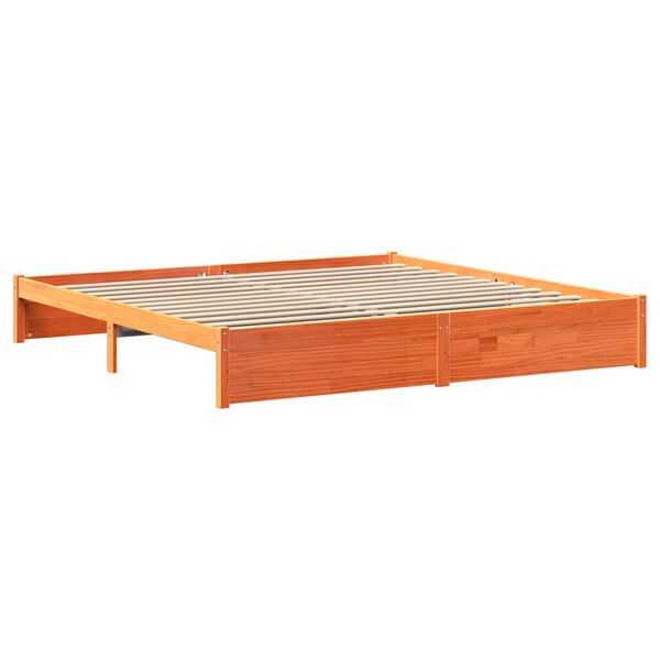 vidaXL Estrutura de Cama de Estante Marrom Cera 180 x 200 cm