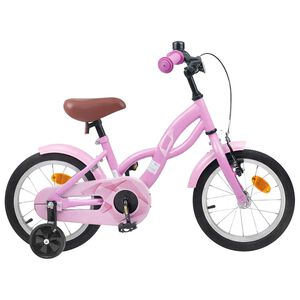 vidaXL Bicicleta Infantil 12 Polegadas para 2-4 anos Rosa Claro