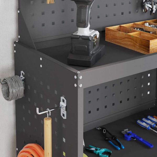 vidaXL Carro de Ferramentas Preto 65 x 35 x 111 cm Aço laminado a frio