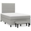 vidaXL Cama boxspring com colch&atilde;o 120x190 cm tecido cinzento-claro