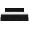 vidaXL Estrutura de cama otomana com colch&atilde;o 180x200 cm tecido preto
