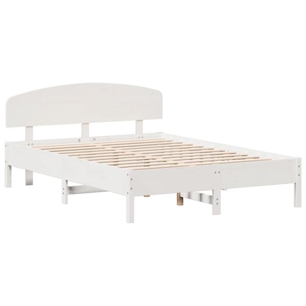 vidaXL Cama sem colchão 150x200 cm madeira de pinho maciça branco
