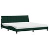 vidaXL Cama com colch&atilde;o Hanko 200x200 cm veludo verde-escuro