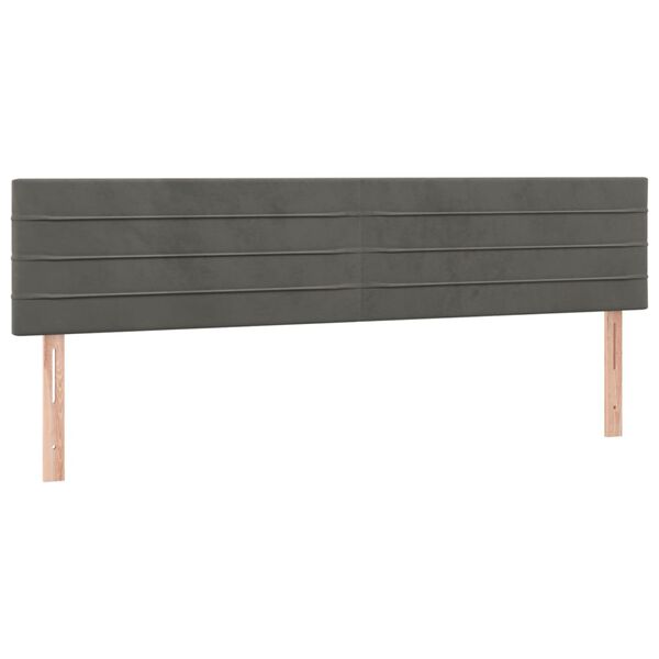 vidaXL Cabeceiras cinzento-escuro 180x5x78/88 cm veludo