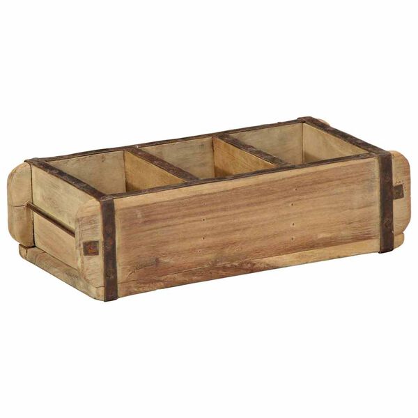 vidaXL Tabuleiro Castanho 30 x 14 x 9 cm Madeira Refor&ccedil;ada S&oacute;lida