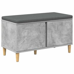 vidaXL Banco de Hall com almofada Cinzento Concreto 80 x 38 x 46 cm