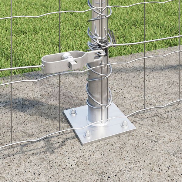 vidaXL Cerca com Postes Prateado 1.6 x 10 m A&ccedil;o