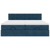 vidaXL Estrutura cama otomana colch&otilde;es 180x200 cm veludo azul escuro