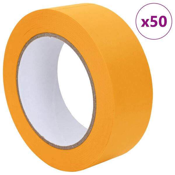 vidaXL Fitas de M&aacute;scara para Pintores 50 pcs Amarelo 38mm x 50m Papel