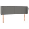 vidaXL Cabeceira de cama c/ abas tecido 147x23x78/88cm cinzento-escuro