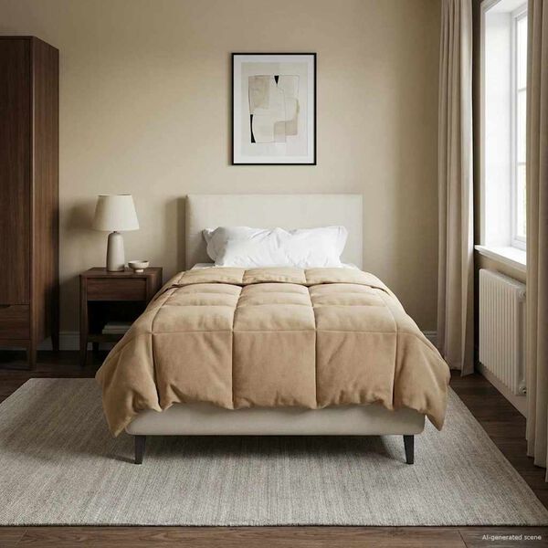 vidaXL Edredom de Inverno Azul Escuro 140 x 220 cm Microfibra