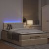 vidaXL Cama Otomana com colch&atilde;o & LEDs 120x190cm tecido creme